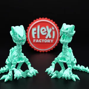 Raptor Pack | Set of 2 Articulated Velociraptor Skeletons | Choose Your Color