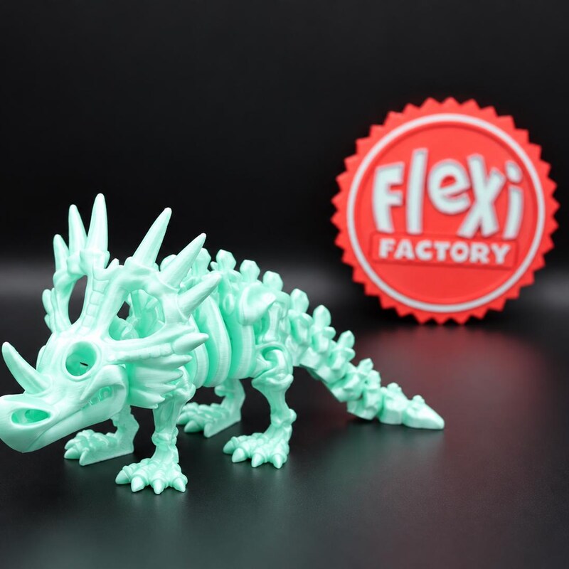 Articulated Styracosaurus Skeleton | Choose Your Color | 3D Printed Dinosaur