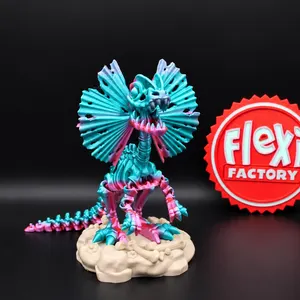 Articulated Dilophosaurus Skeleton | Choose Your Color | Optional Display Stand