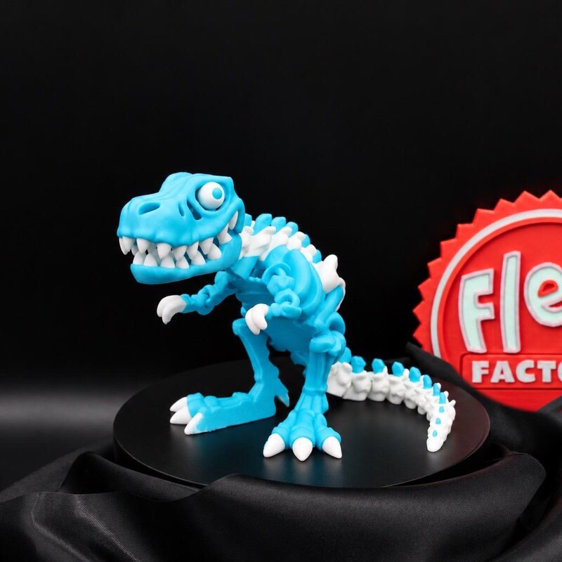 Articulated T. Rex Dinosaur | Blue/White or Pink/White (3D Printed)
